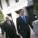Former campaign manager for President Donald Trump, Paul Manafort (R), leaves U.S. District Court after pleading not guilty following his indictment on federal charges on October 30, 2017 in Washington, DC. Manafort was indicted on charges of funneling millions of dollars through overseas shell companies.